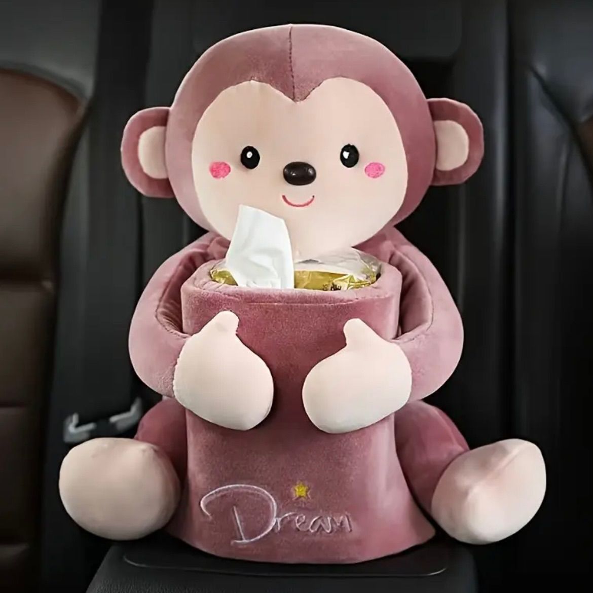 ゴミ箱 カー用品 車内 ティッシュケース 収納ボックス 車 シートバックポケット 車 アクセサリー 車載用 ゴミ箱 ぬいぐるみ かわいい アニメ フィギュア プラッシュカーアームレストオーガ