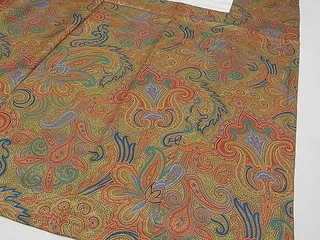 平和屋本店□極上 男性 銀座もとじ プラチナボーイ お召 色無地 立涌  