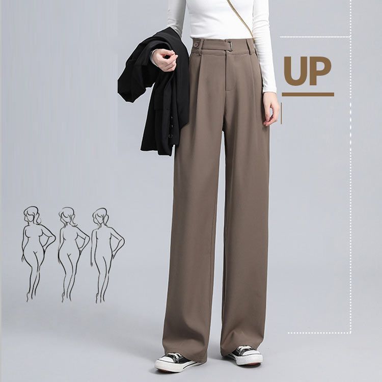 ワイドレッグパンツ ストレート ハイウエスト 4colors S/2XL eau414-01.jpg