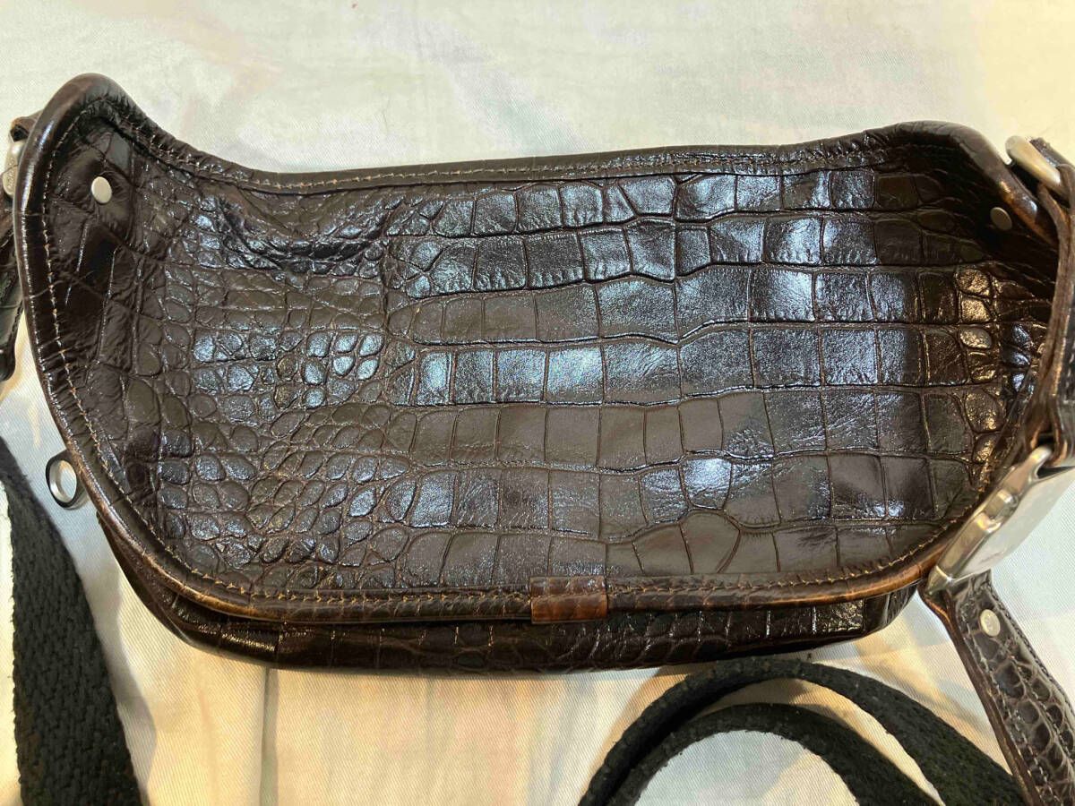 aniary 型押しクロコダイル ボディバッグ ブラック 希少／aniary