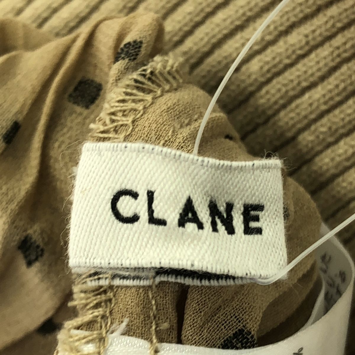 CLANE - CLANE クラネ 20SS DOT JACQUARD RIB TOPS ドットジャガードリブトップス 18122-4121 ベージュ 2 CLANE クラネ 20SS DOT JACQUARD RIB TOPS ドットジャガードリブ