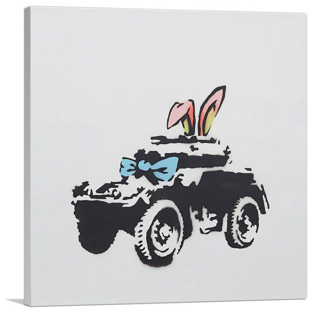 バンクシー アートパネル Sサイズ BANKSY Banksy「装甲車/Armoured Car」キャンバスジークレ 発送目安15～20営業日