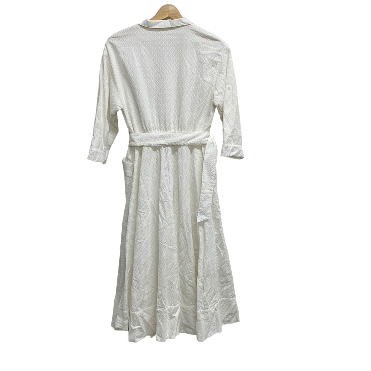 CELFORD セルフォード ワンピース サイズ38 M レディース - 白 開襟|七分袖|マキシ丈|レース|シャツワンピ