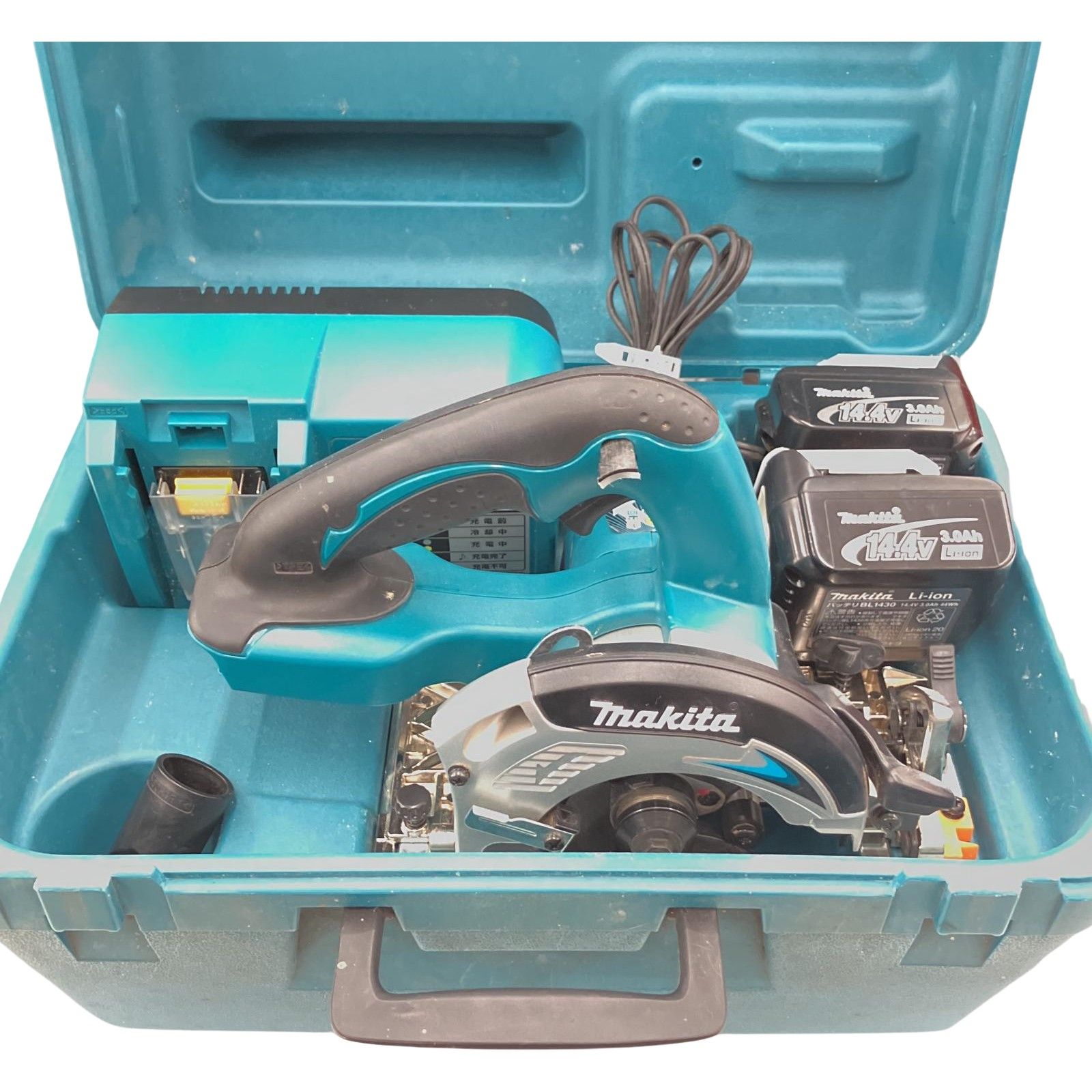 △△MAKITA マキタ 14.4V 充電式マルノコ 充電器 充電池2個 ケース付 SS540DRF ブルー