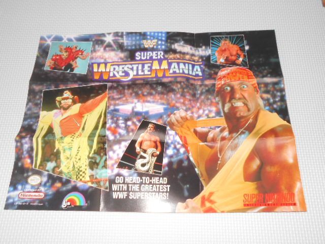 SFC☆WWF SUPER WRESTLEMANIA SNES 海外版 北米版 ポスター・ハガキ付 