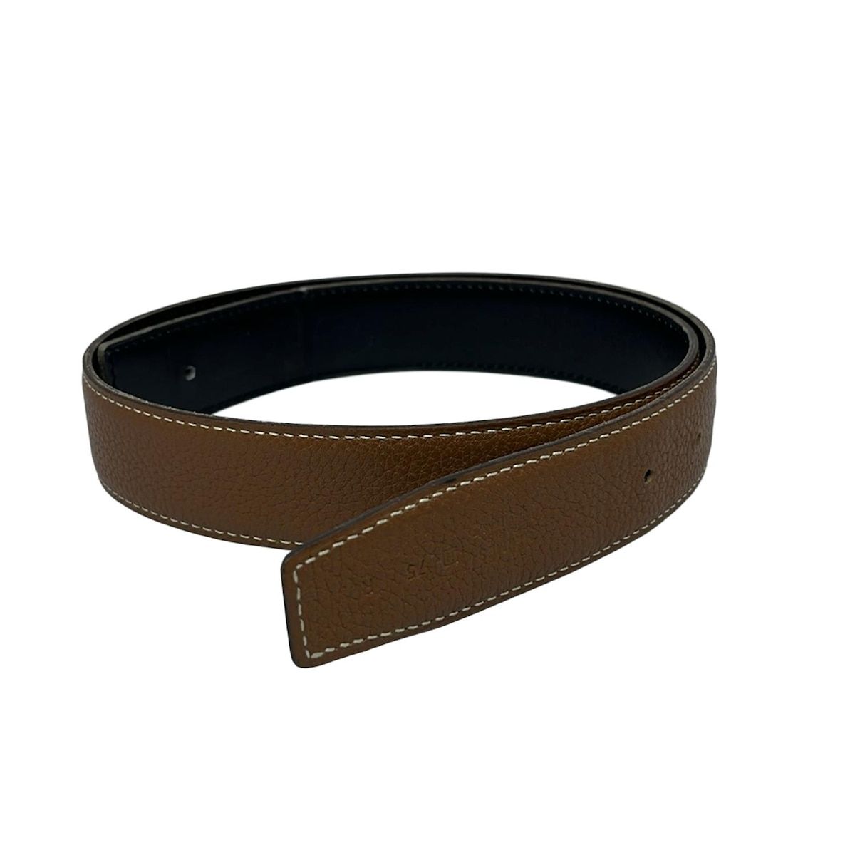 HERMES エルメス ベルト 75 - 黒×ゴールド ベルトのみ レザー