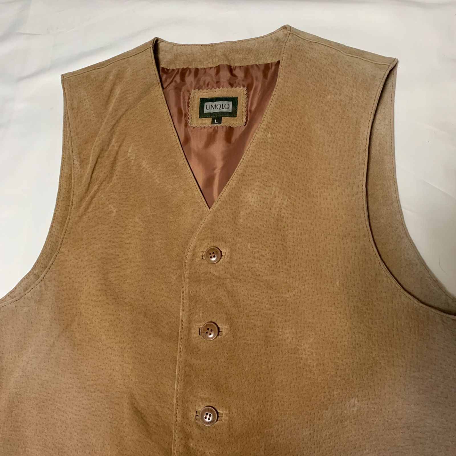 80−90s OLD UNIQLO Pig Leather Vest オールドユニクロ ピッグレザー