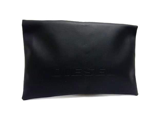 保存袋付　DIESEL ブラック 2way レザー　ハンドバッグ　クラッチバッグ □美品□ DIESEL ディーゼル レザー クラッチバッグ セカンド
