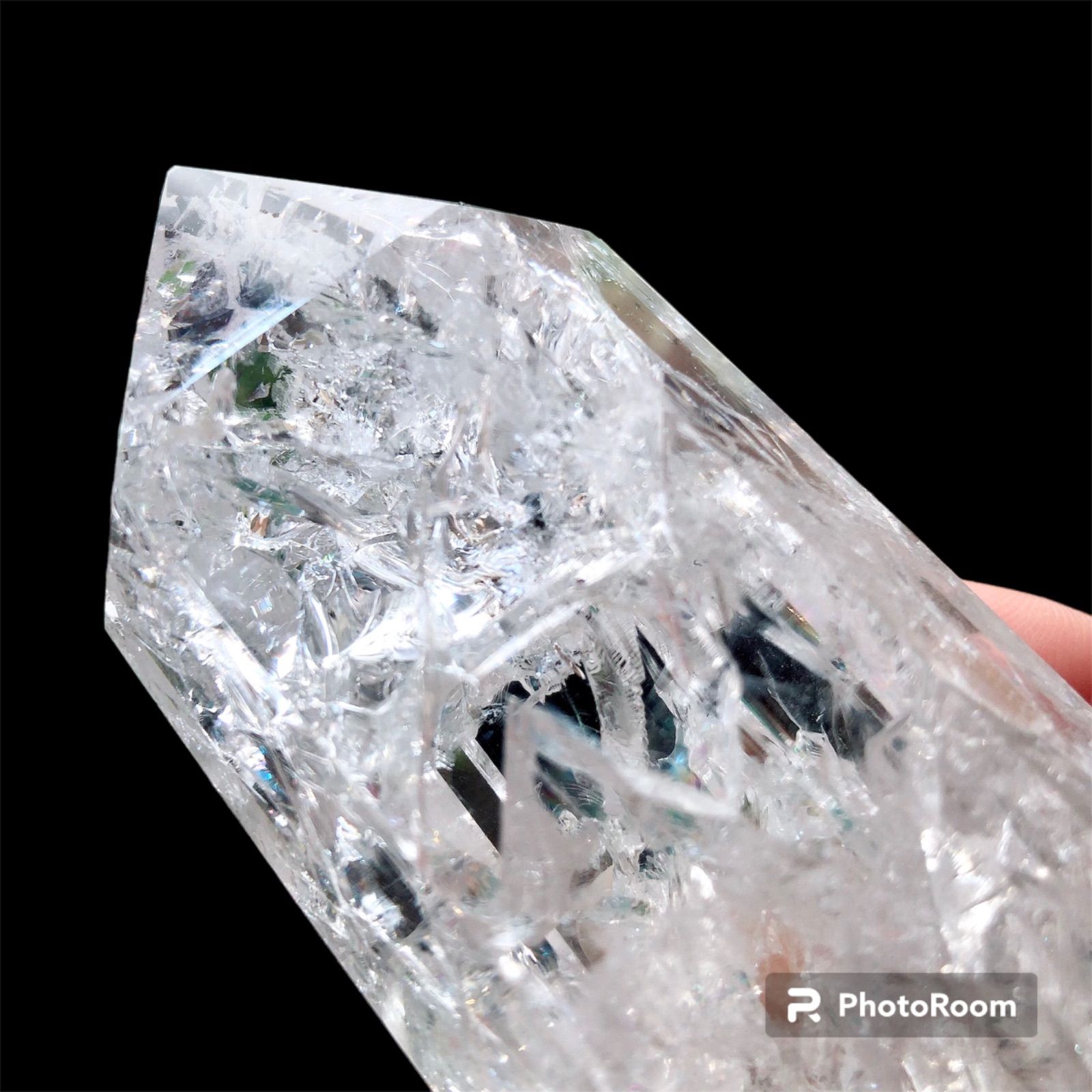 オススメ】☆レインボー入りクラック水晶ポイント☆