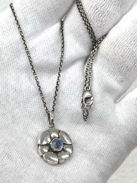 ジョージジェンセン ムーンストーン花ペンダント Georg Jensen - 【Vintage】ジョージ・ジェンセン ペンダント
