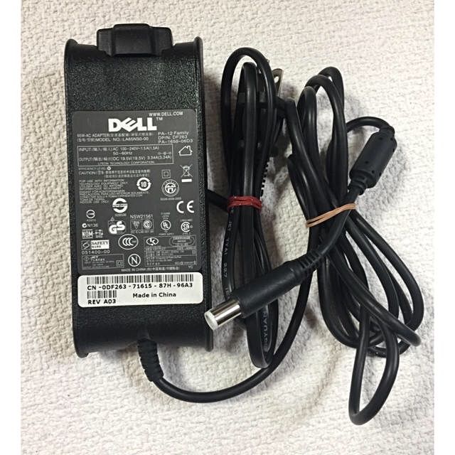 ☆送料込☆中古純正デルDELLのACアダプター19.5V3.34A - PCケーブル