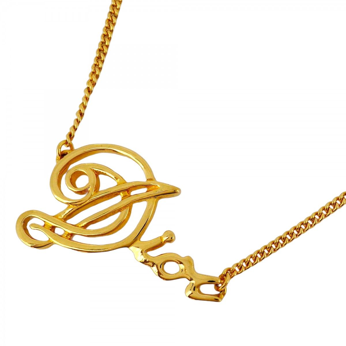 美品　クリスチャンディオール　メッキ　ゴールド　ロゴ　ネックレス　LJ146 美品 クリスチャンディオール メッキ ゴールド ロゴ ネックレス