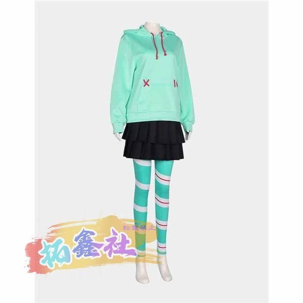 ディズニーランド WRECK-IT RALPHシュガー ラッシュ Vanellope von Schweetz コスプレ衣装 クリスマス ハロウィン衣装 ウィッグ 靴 追加可