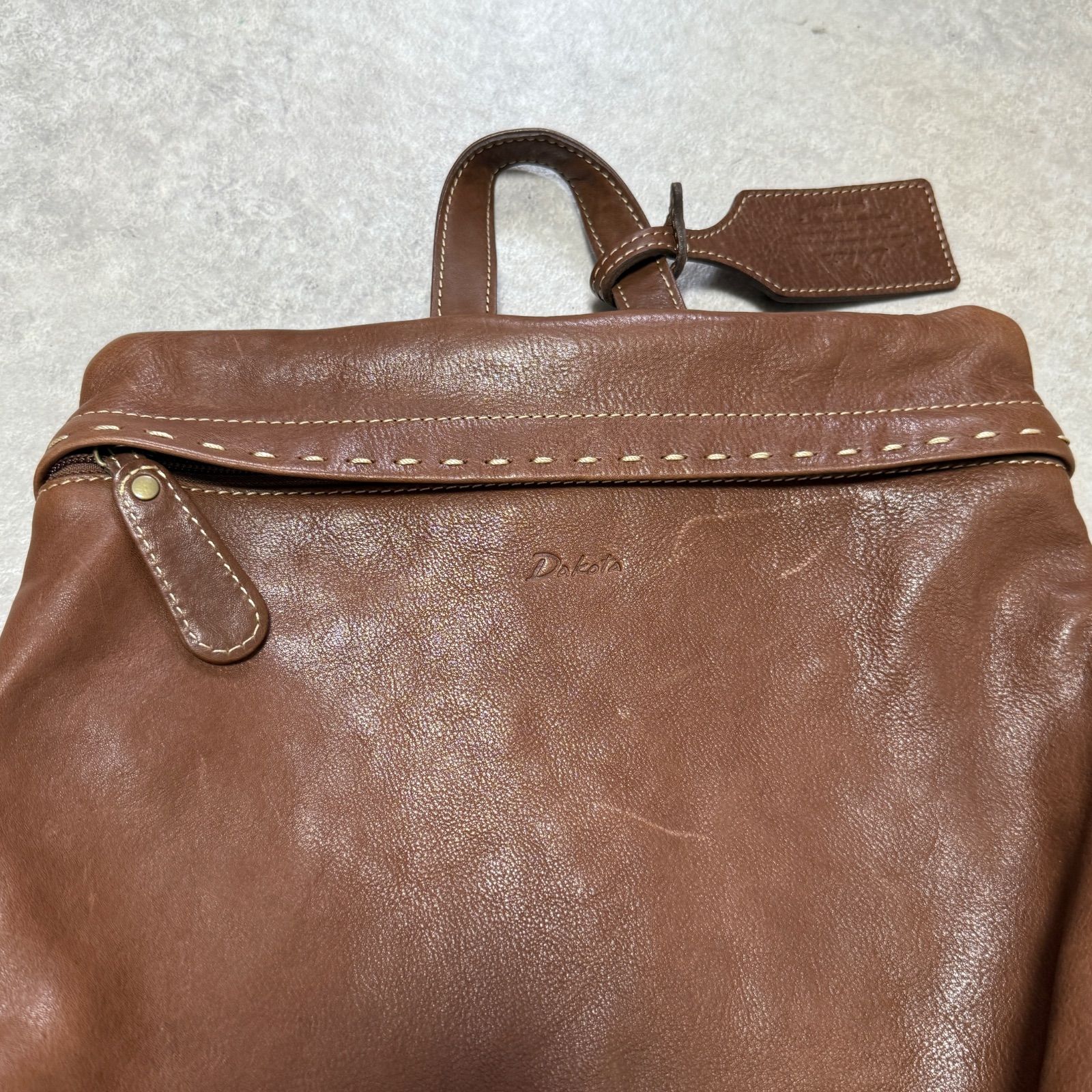 Dakota ダコタ リュック 本革 レザー ステッチ ロゴ ブラウン シャーロット リュックサック 1034669