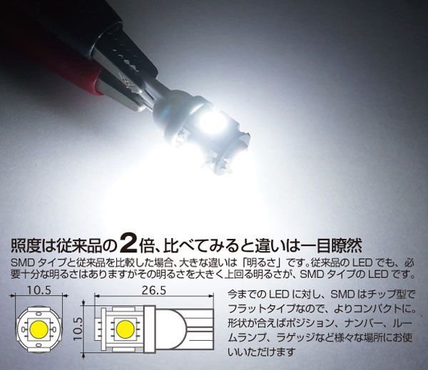AZK10 SAI（サイ) [H21.12〜]LED ポジション ナンバー 4点セットT10 ウェッジ球 3chip SMD LED スモール ランプ 車幅灯 ライセンス トヨタ 入門 エントリーモデル
