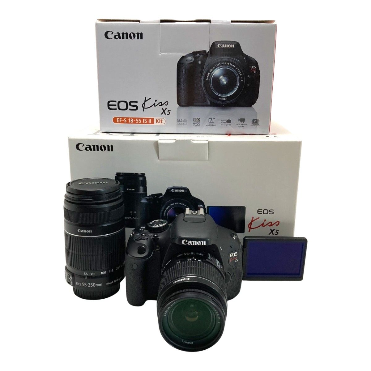 CANON キャノン EOS KISS X5 ダブルズームキット レンズ2個 デジタル一眼レフ き