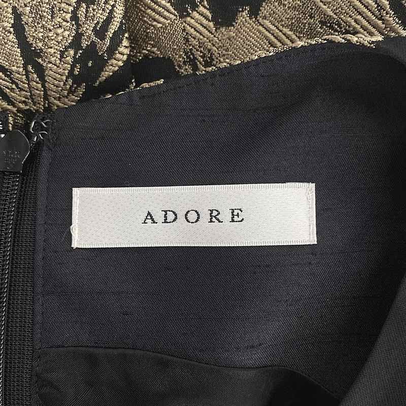 【未使用タグ付き】ADORE フラワージャガードワンピース ノースリーブ 38 ADORE / アドーア | フラワージャガード タック ノースリーブ