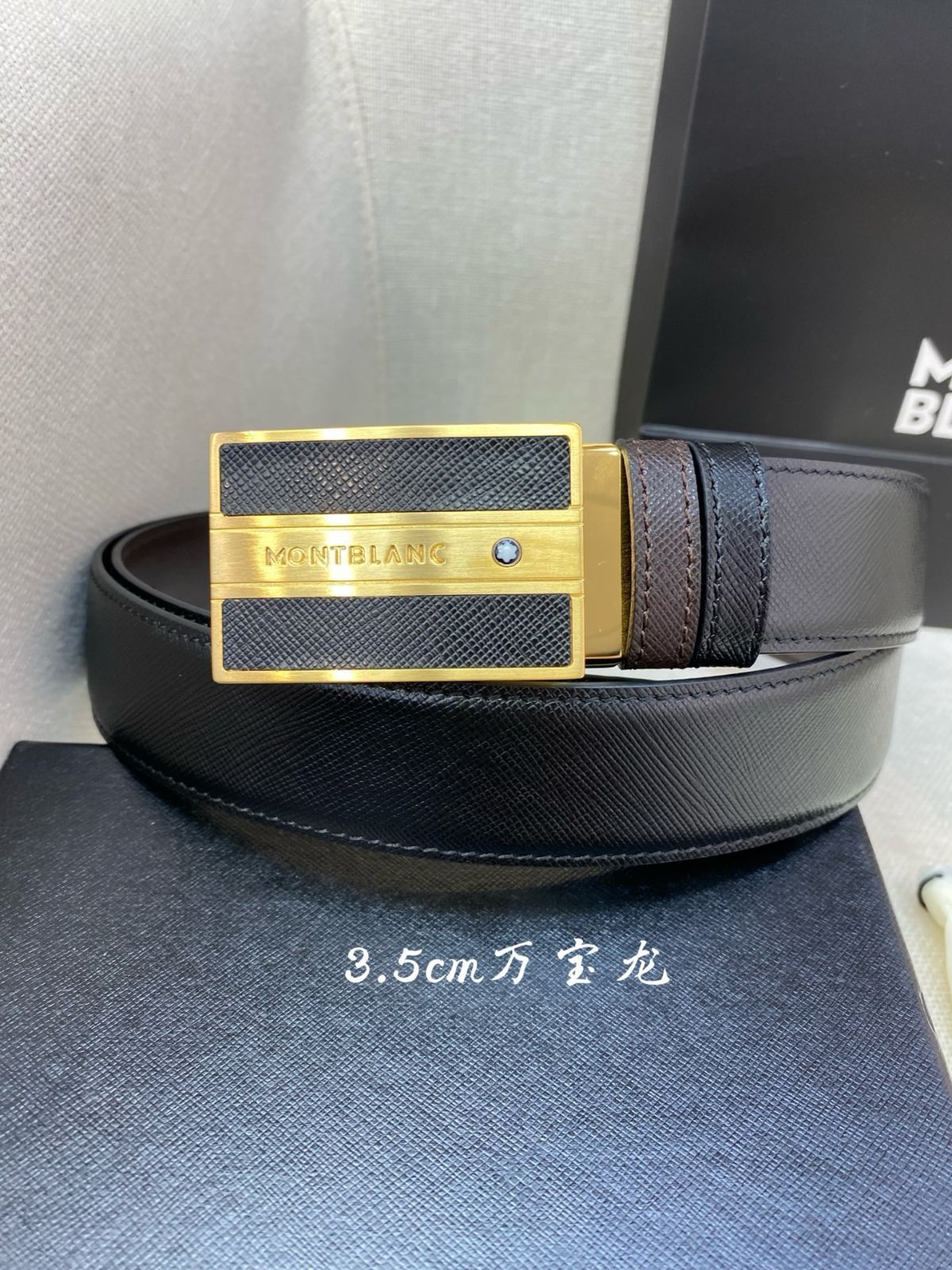 今日 Montblanc ビジネス - レジャー バックル付きベルト-2