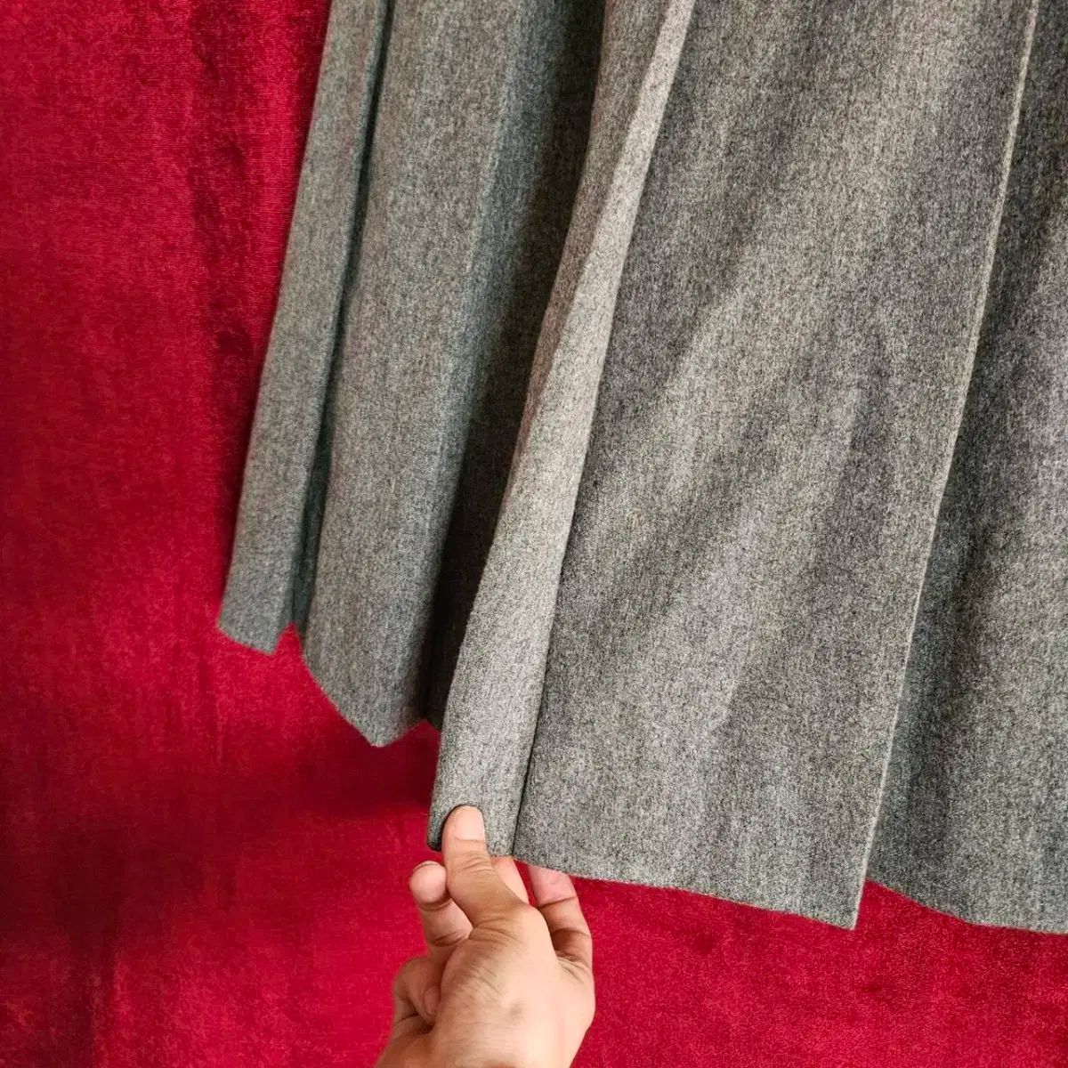 ビーンポール Beanpole 22Fw ウール プリーツ ロング丈スカート 26size