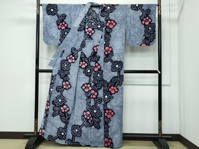 平和屋着物 上 夏物 浴衣 有松鳴海絞り 草花文 綿 CZAA3621s5