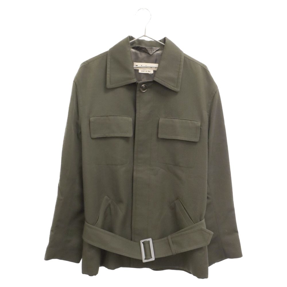 MARNI (マルニ) 18AW ベルテッド ミリタリー ジャケット コート カーキ