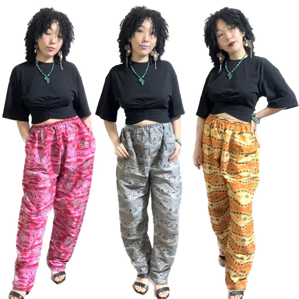 ユニセックス　アフリカンプリント　ワイド　パンツ　African print ユニセックス アフリカンプリント ワイド パンツ African print