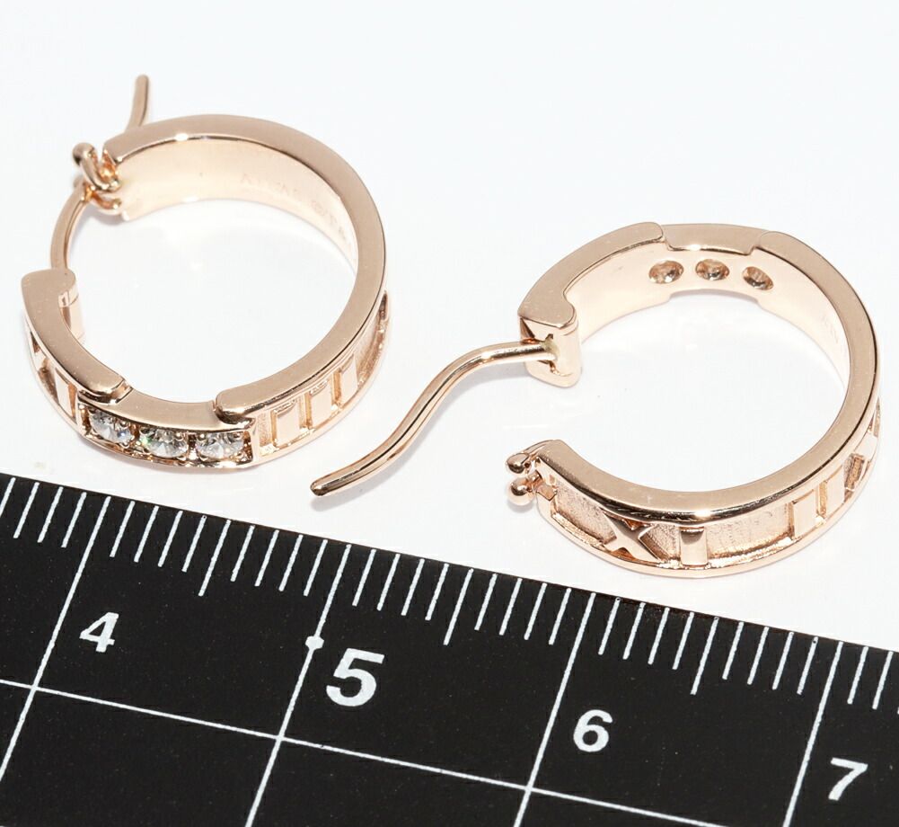ティファニー アトラスフープピアス ティファニー ピアス K18PG ダイヤ6P アトラス フープピアス