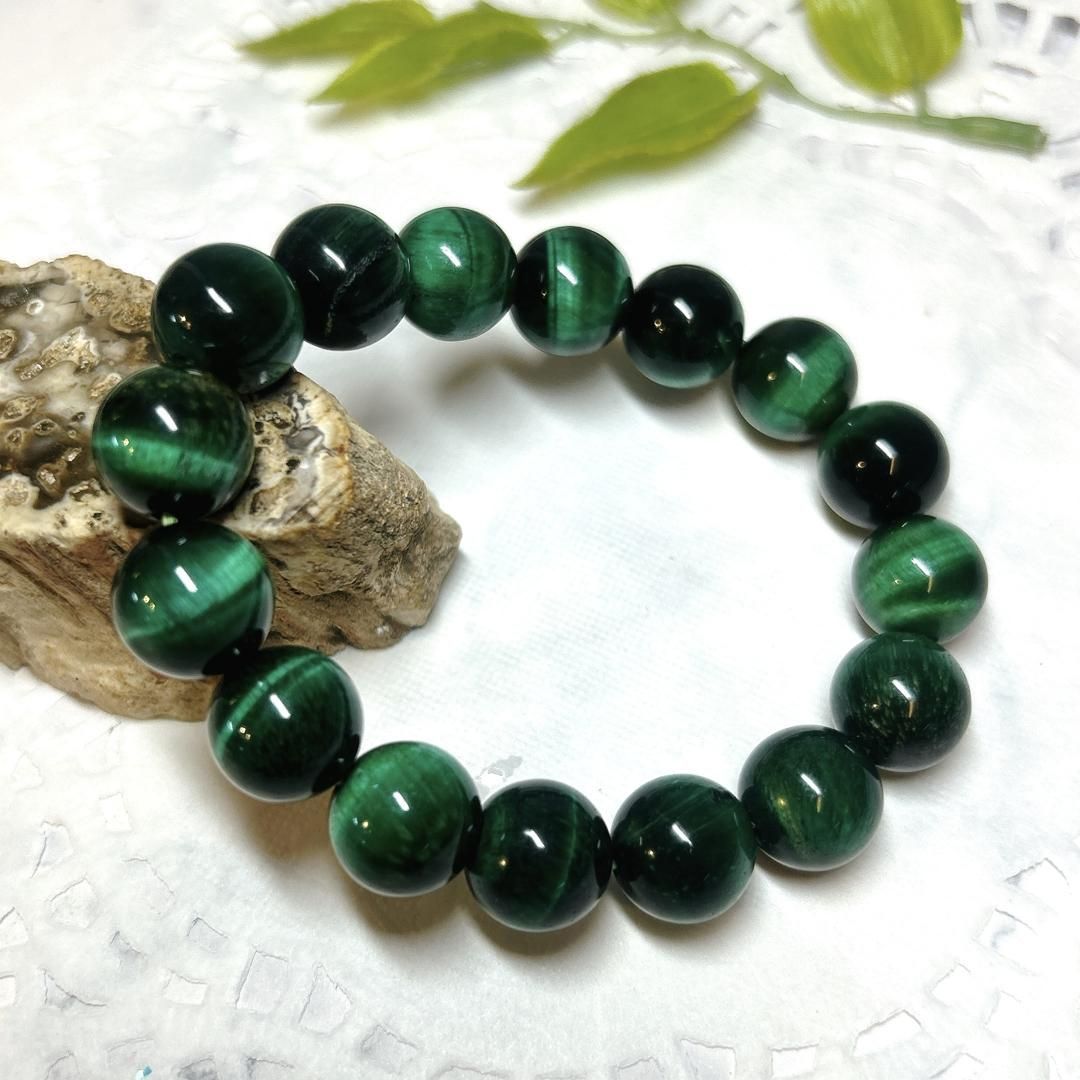 E13607】グリーンタイガーアイ (着色）10 タイガーアイ 虎眼石 虎目石