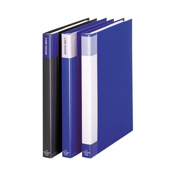 まとめ ライオン事務器 名刺ホルダーサイドインタイプ A4タテ 30穴 300枚 ブラック MH-300R 1冊 ×3セット