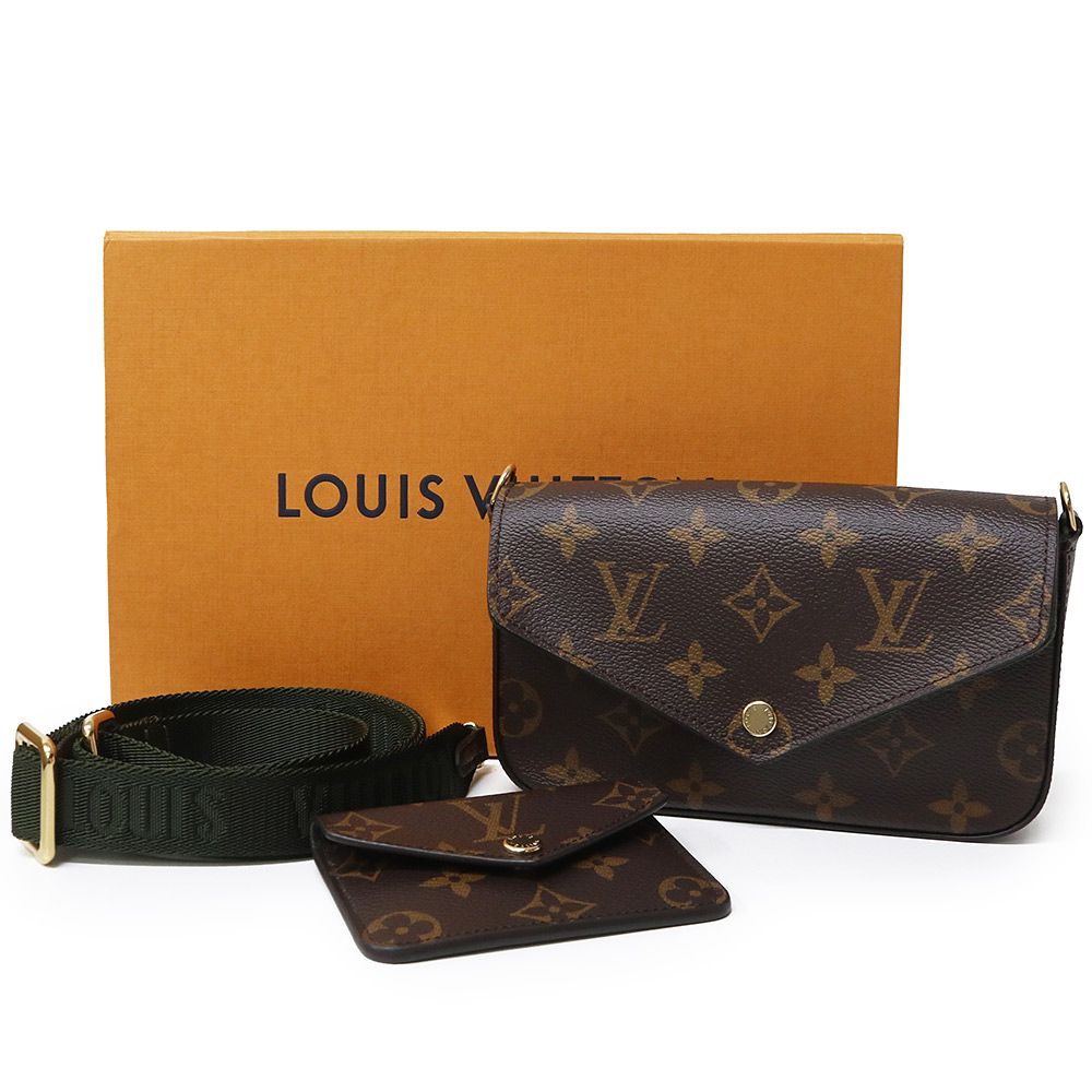 ルイ ヴィトン ミュルティ ポシェット フェリシー ショルダーバッグ 斜め掛け モノグラム ブラウン カーキ ゴールド金具 M80091 LOUIS VUITTON
