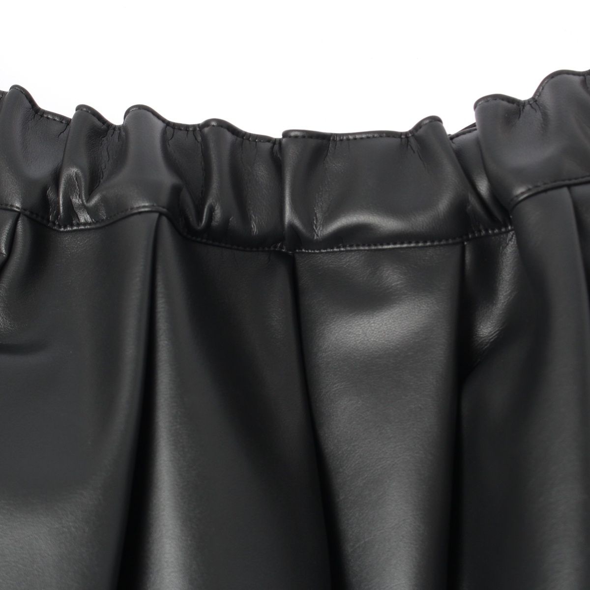 コムデギャルソン AD2025 24AW フェイクレザー ドローストリングオーバー イージー スカート スカート ボトムス GN-S022 ブラック XS SIROKUMA-CORPORATION_COM