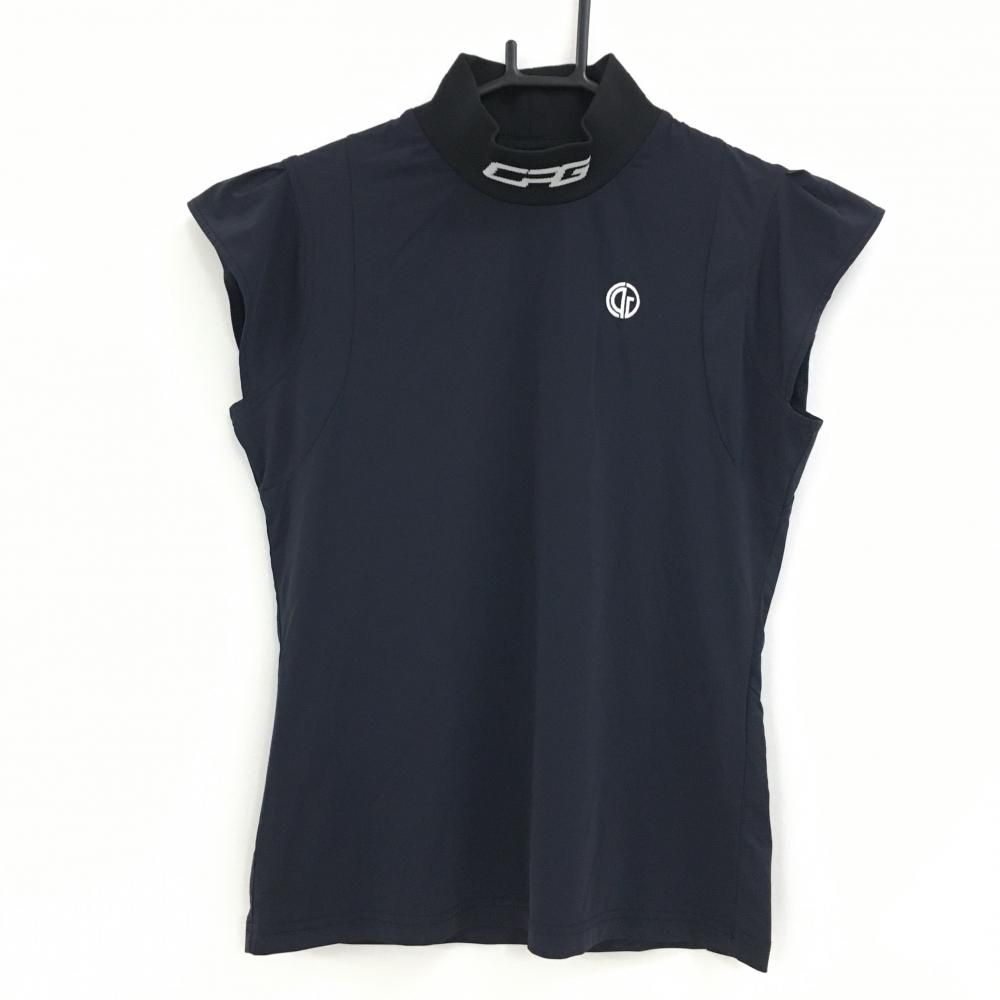 CPG GOLF シーピージーゴルフ ハイネック 半袖シャツ メンズ ロゴ 白