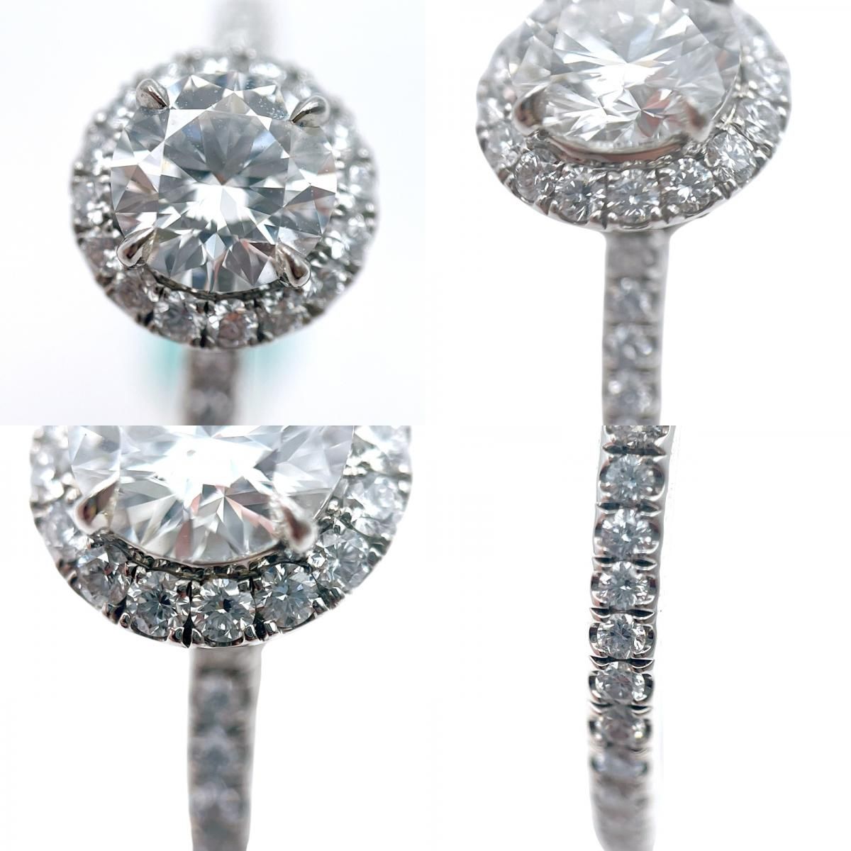 銀座4℃ 未使用ラウンドカットダイヤモンドリングプラチナ950