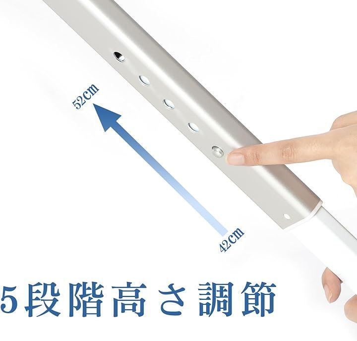 UGT シャワーチェア お風呂椅子 浴室 介護用 軽量 丈夫 アルミ合金フレーム 5段階高さ調節 転倒防止 入浴介助 ホワイト 普通