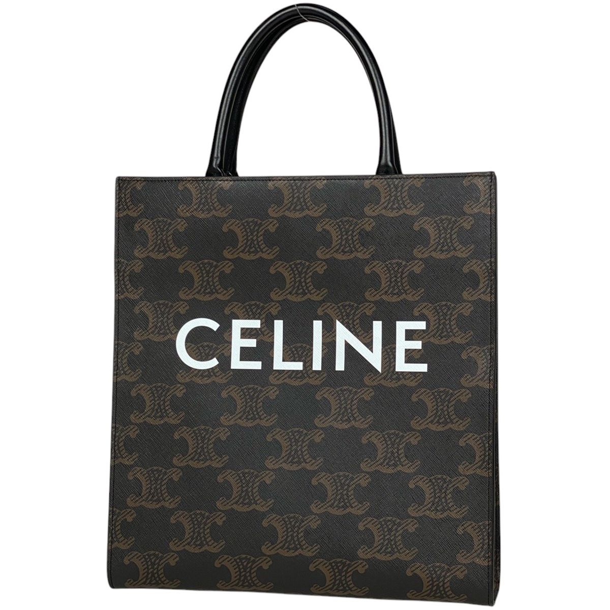 セリーヌ CELINE ミディアム バーティカル カバ トリオンフ ハンドバッグ トートバッグ レザー ブラック ブラウン レディース