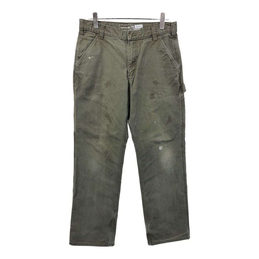 Carhartt カーハート ダック ペインターパンツ オリーブ メンズ W34 L32 古着 V3687