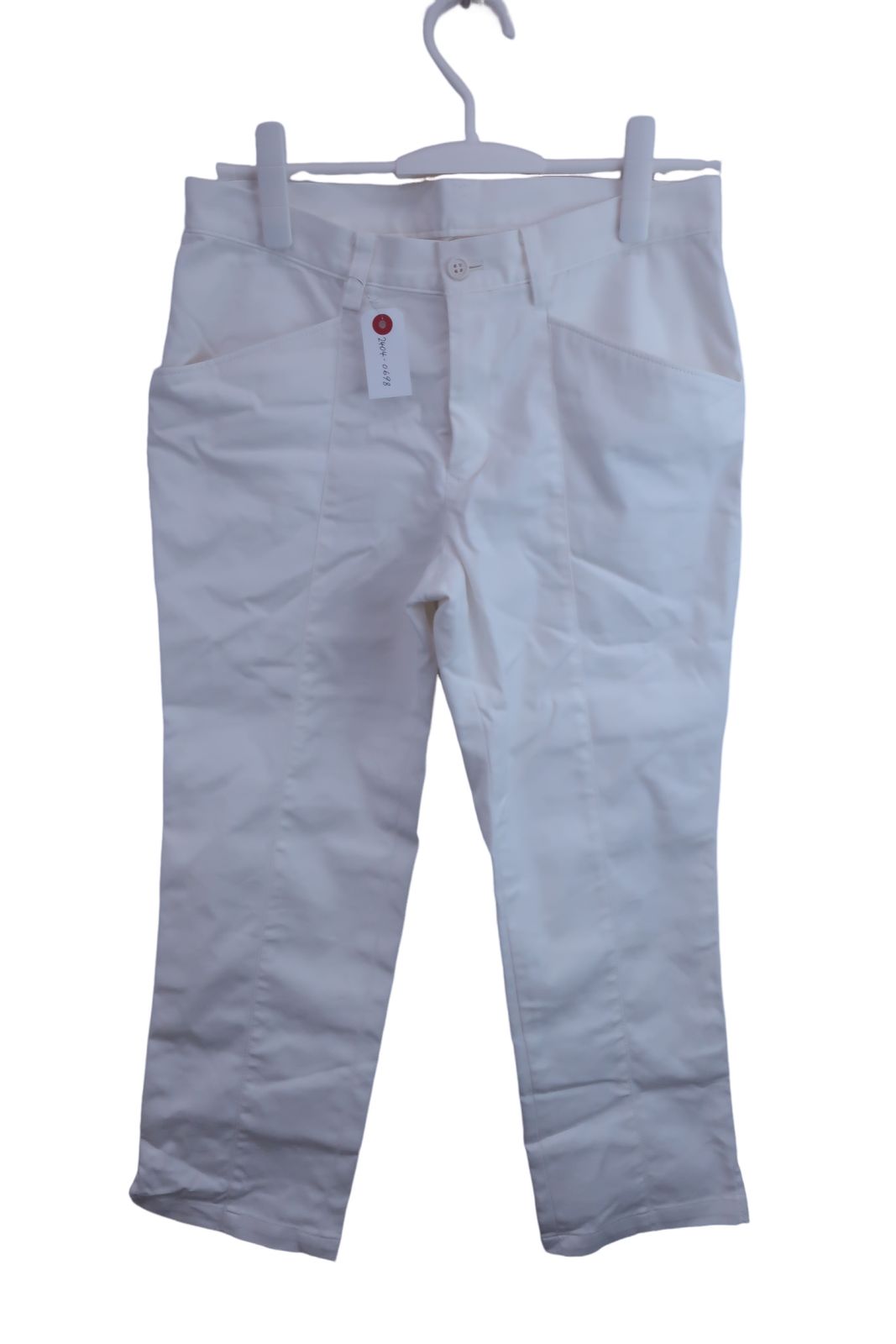 美品】PEARLY GATES(パーリーゲイツ) 7分丈パンツ 白 レディース