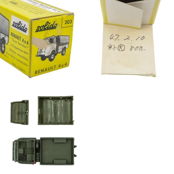 Vintage SOLIDO #203 Camion RENAULT 4X4 All Terrain Military