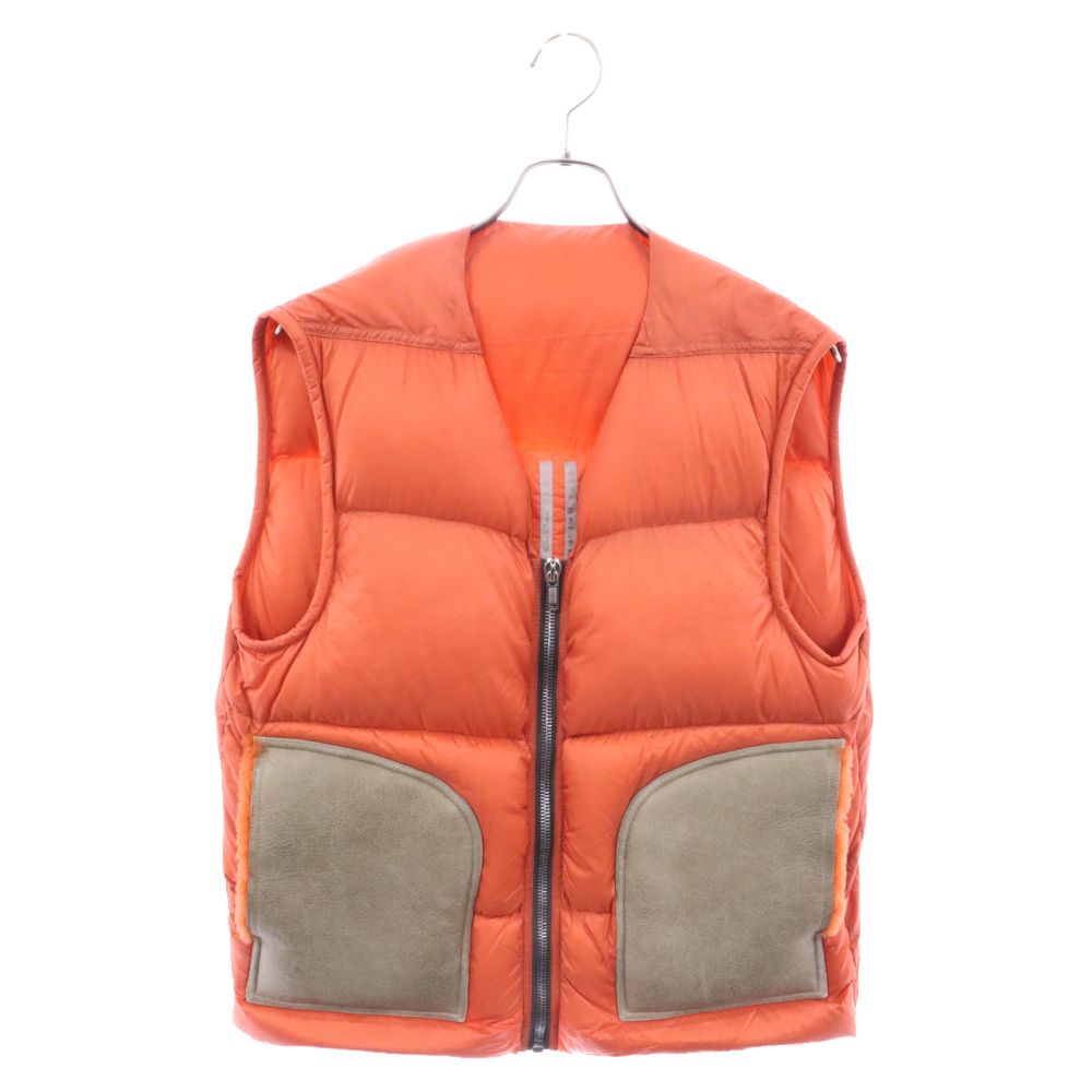 Rick Owens (リックオウエンス) 22AW CARGO VEST カーゴベスト ダウン オレンジ RU02B2740