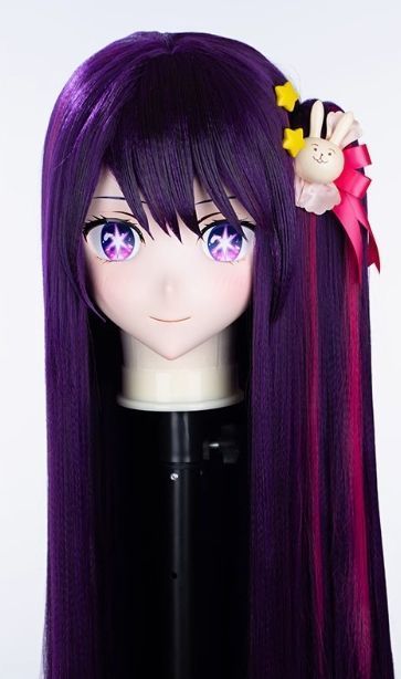 全頭マスク カツラ付き ロック付き NO.212 フリーサイズ フルマスク ドール ヘッドロリータ人形 コスプレ 変身 仮装 着ぐるみ