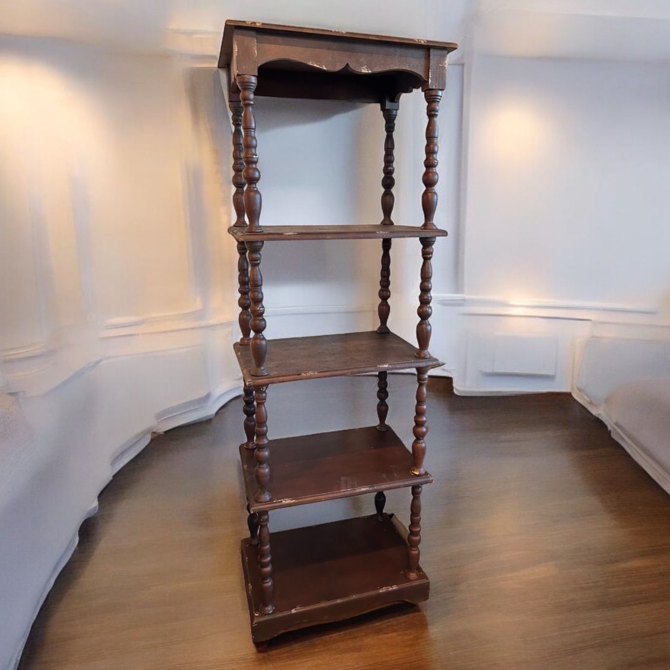 希少 ライブラリーステップ アンティーク 螺旋階段 ラック 花台 GZ