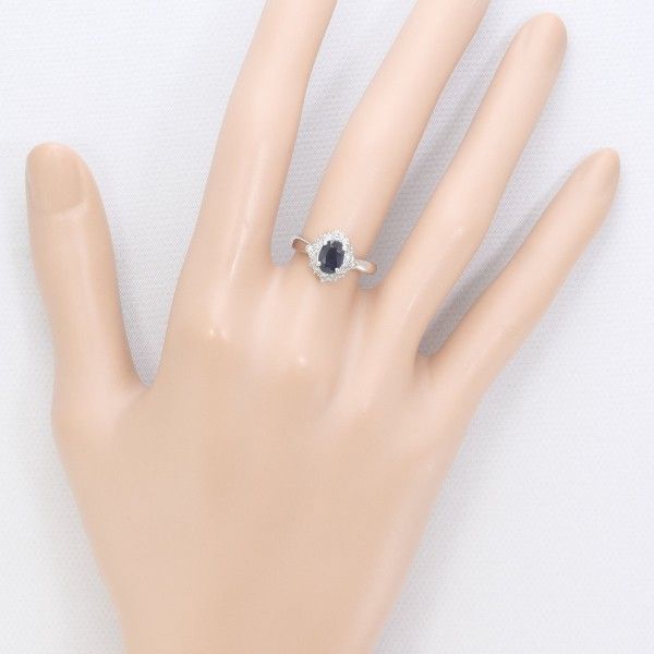 PT900 リング 指輪 9号 サファイア 0.69 ダイヤ 0.24 総重量約4.6g