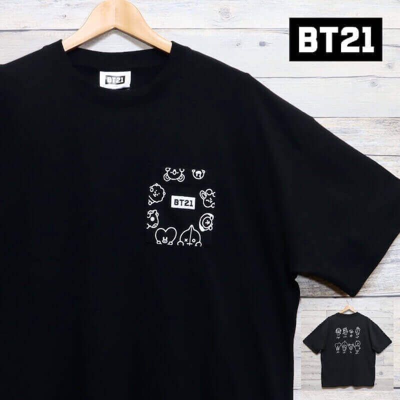 新品 BT21 BTS 半袖 Tシャツ ティーシャツ 半袖Tシャツ ロゴ 刺繍