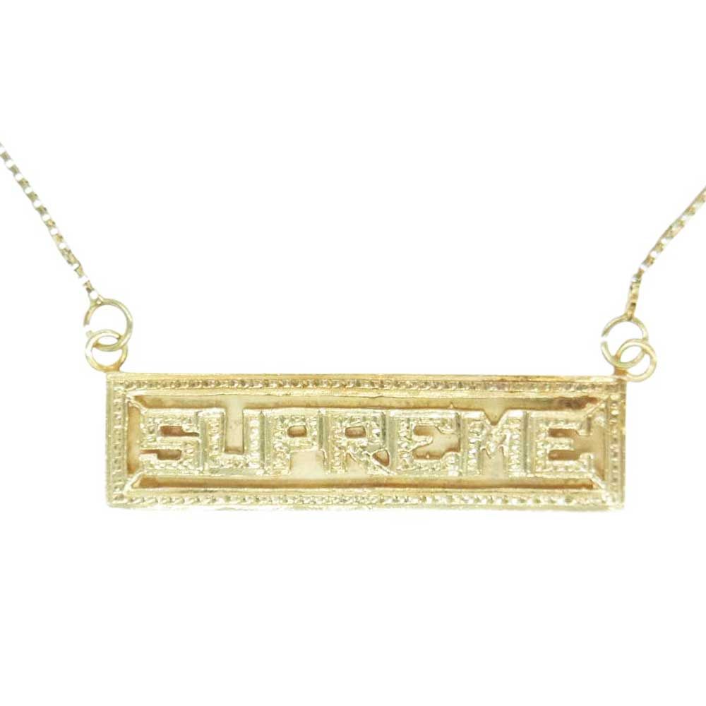 Supreme シュプリーム ネックレス 20SS Name Plate 14K Gold Pendant 