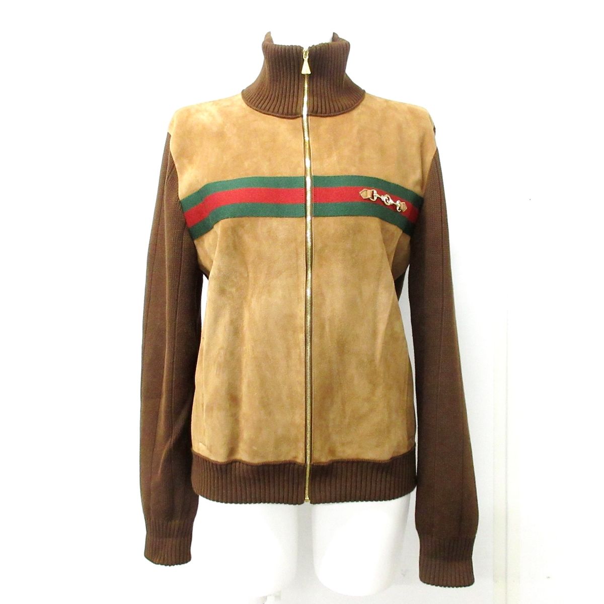 GUCCI(グッチ) ブルゾン サイズS美品 - 626265 ブラウン×グリーン 