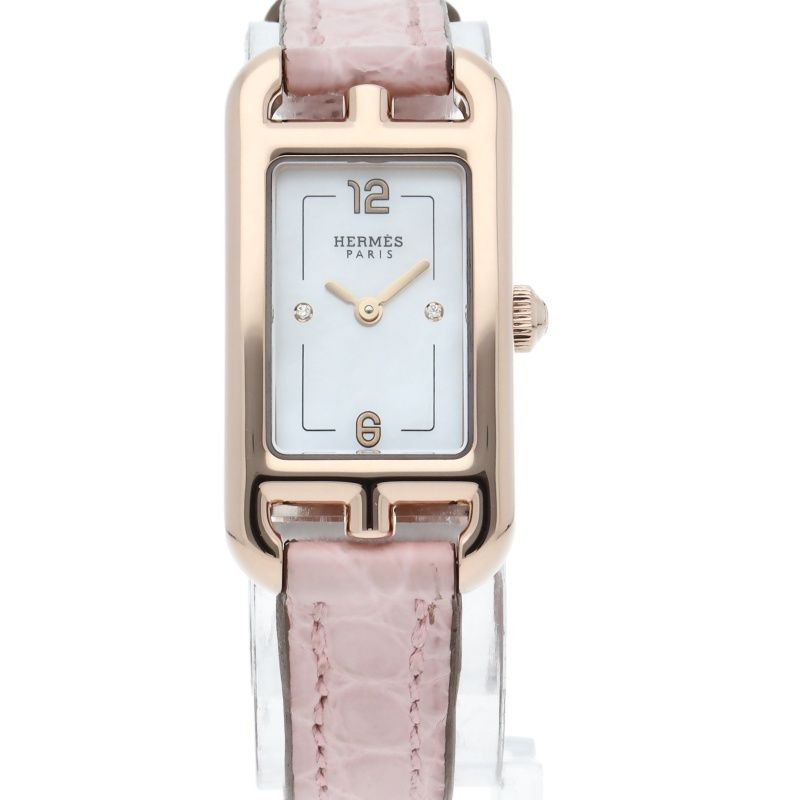 エルメス HERMES NA2.170 ナンタケット K18PG シェル文字盤 クォーツ レディース 箱・保証書付き_942362 HERMES - エルメス HERMES NA2.170 ナンタケット K18PG シェル文字盤