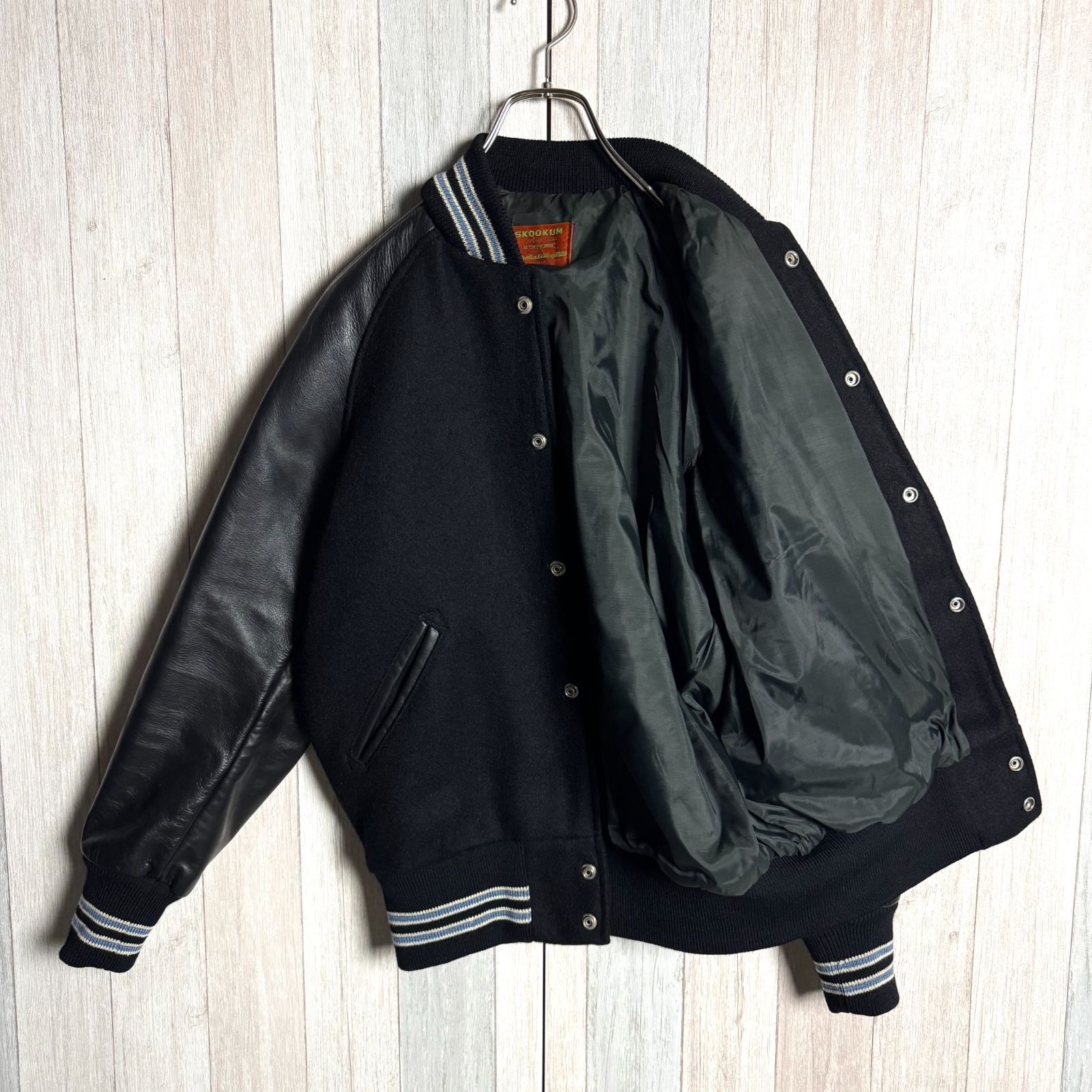 米国製　SKOOKUM (38) スタジャン　USA製　袖レザー　スクーカム USA製 SKOOKUM スクーカム アワードジャケット 袖レザー スタジャン