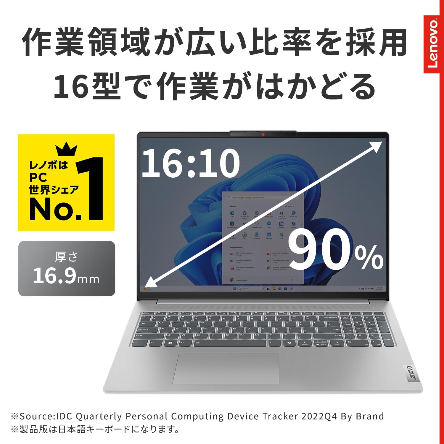 Lenovo ノートパソコン IdeaPad Slim 5 16インチ Core Ultra 7 155H