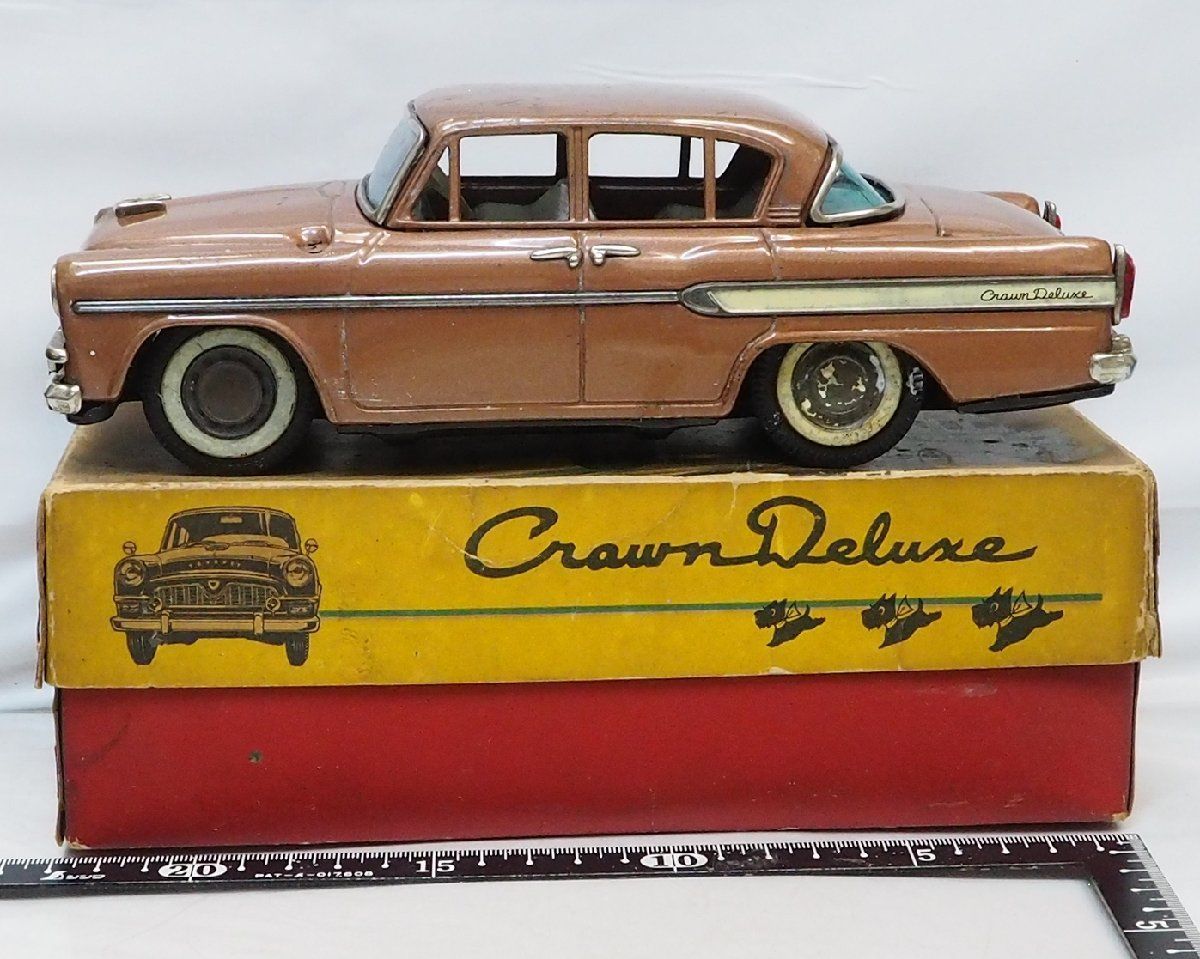 萬代屋【TOYOPET CROWN DELUXEトヨペット クラウン デラックス赤ミラー無】ブリキtin toy car自動車□BC BANDAI 赤箱バンダイ【箱付】0374 - メルカリ