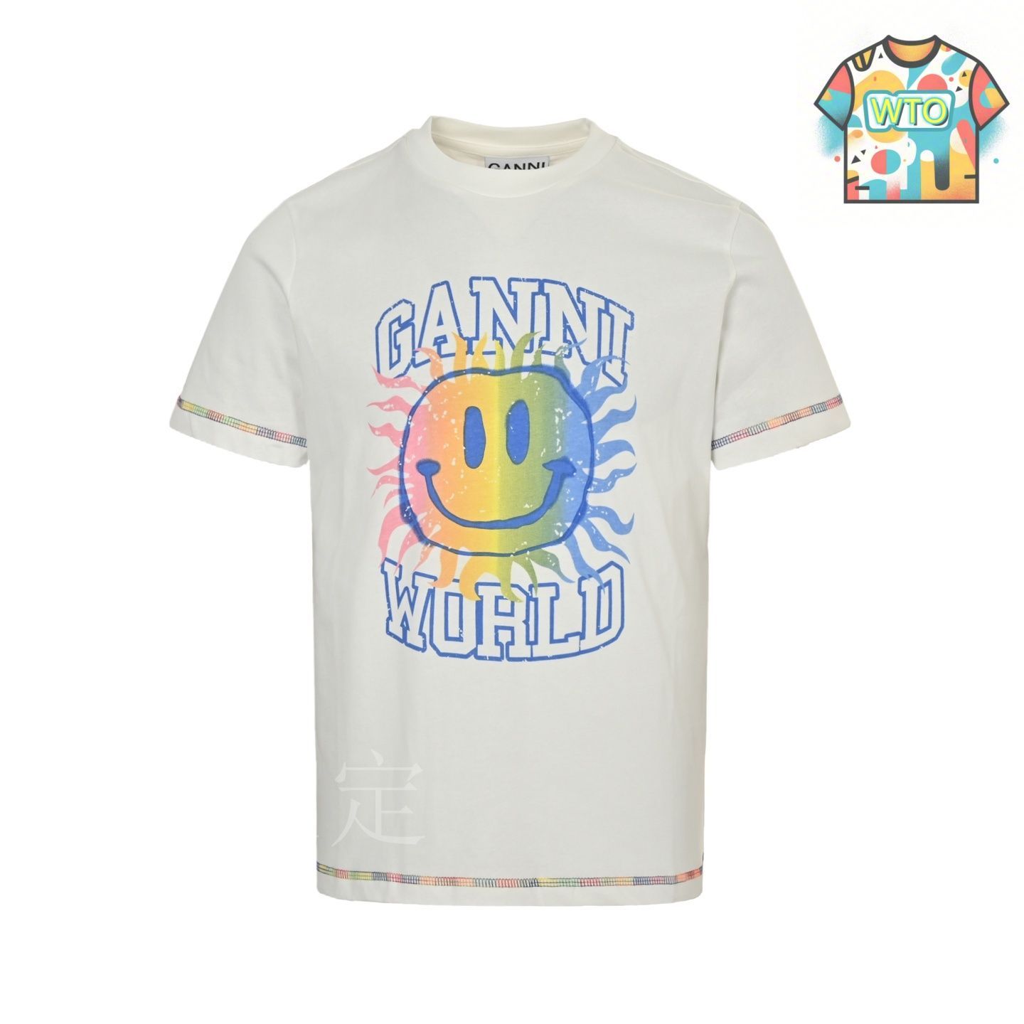 【夏にぴったり・超人気】GANNI スマイルTシャツ グリーン スマイリー Ganni(ガニー) Tシャツ・カットソー(レディース